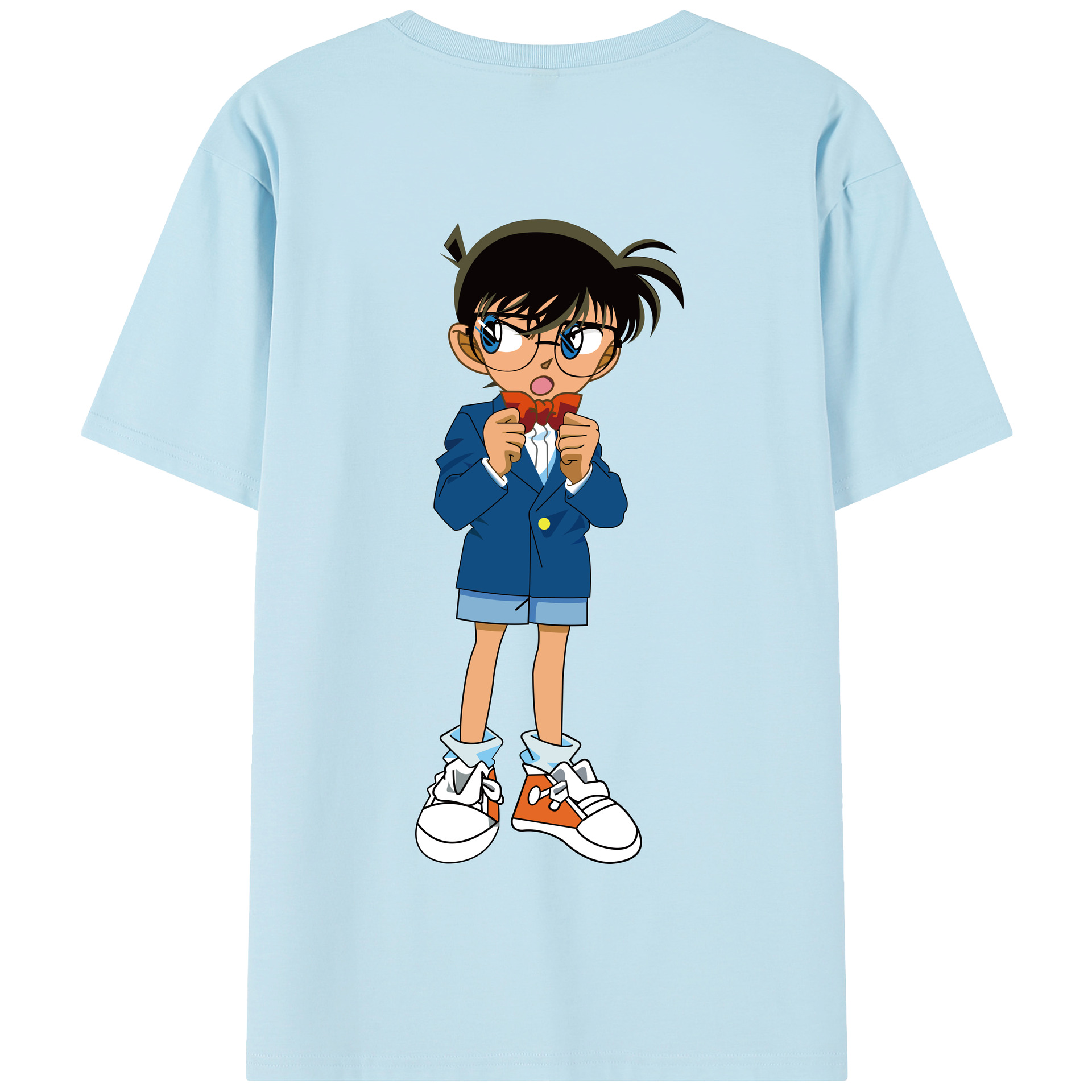（画像用） 名探偵コナン 江戸川 コナン Detective Conan Conan Edogawa 綿100％半袖Tシャツ（背面プリント）
